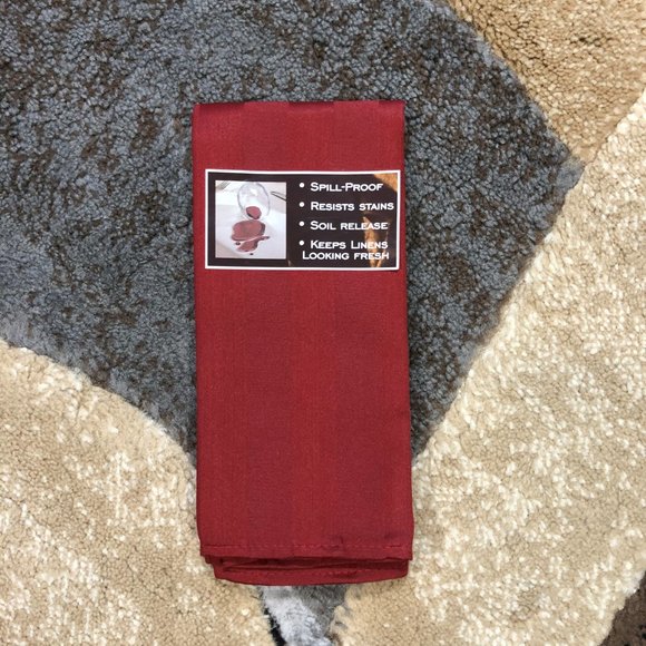 4 Chateau Red Stripe Micro-Fiber Dinner Napkins - Picture 2 of 8